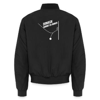 Zurueck kommt er immer Ball Sport T-Shirt - Unisex Bomberjacke - Schwarz - Hinten - AI Model Male 185 light (185cm)