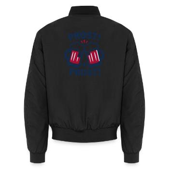 Prost Bierkruege Logo - Unisex Bomberjacke - Schwarz - Hinten - AI Model Male 185 light (185cm)