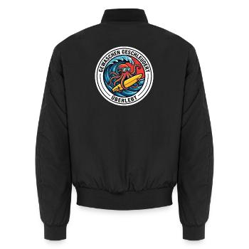 Gewaschen Geschleudert Überlebt Surfen Kraken - Unisex Bomberjacke - Schwarz - Hinten - AI Model Male 185 light (185cm)