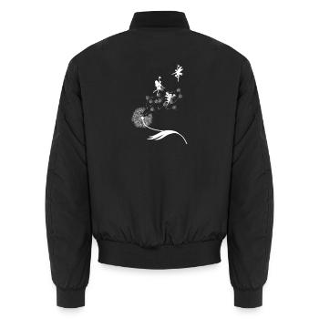 Schmetterlingdesign Pusteblumen Wiese Herzen Feen - Unisex Bomberjacke - Schwarz - Hinten - AI Model Male 185 light (185cm)