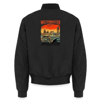 Westminster City London England Parliament Novelty - Unisex Bomberjacke - Schwarz - Hinten - AI Model Male 185 light (185cm)