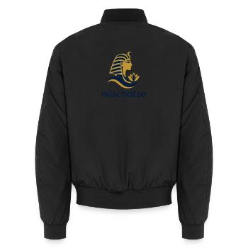 Nilschätze Pharao Profil Logo - Unisex Bomberjacke - Schwarz - Hinten - AI Model Male 185 light (185cm)