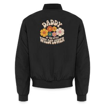 Papa der kleinen Wildblume - Unisex Bomberjacke - Schwarz - Hinten - AI Model Male 185 light (185cm)