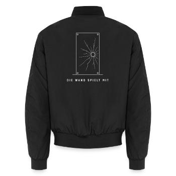 Die Wand spielt mit Squash Padel Sport T-Shirt - Unisex Bomberjacke - Schwarz - Hinten - AI Model Male 185 light (185cm)