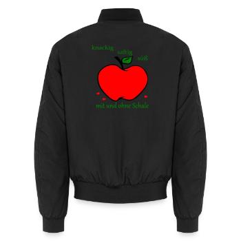 Apfel - Unisex Bomberjacke - Schwarz - Hinten - AI Model Male 185 light (185cm)