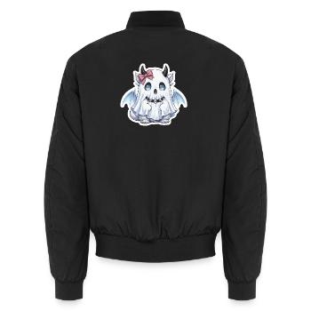 Kawaii-Geist mit Fledermausflügeln - Unisex Bomberjacke - Schwarz - Hinten - AI Model Male 185 light (185cm)