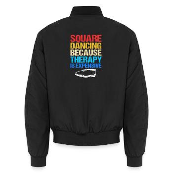 Square Dance - Unisex Bomberjacke - Schwarz - Hinten - AI Model Male 185 light (185cm)