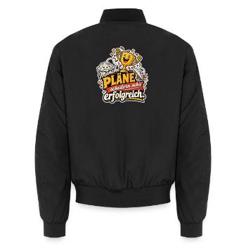 Pläne scheitern erfolgreich - Unisex Bomberjacke - Schwarz - Hinten - AI Model Male 185 light (185cm)