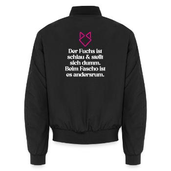 Zeichen setzen Gegen Rechts - Unisex Bomberjacke - Schwarz - Hinten - AI Model Male 185 light (185cm)