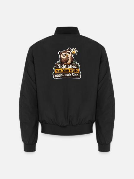 Sinnvoller Eulenwitz - Unisex Bomberjacke - Schwarz