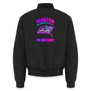 Kassetten Mit Bleistift Aufrollen Ich War Dabei - Unisex Bomberjacke - Schwarz - Hinten - AI Model Male 185 light (185cm)