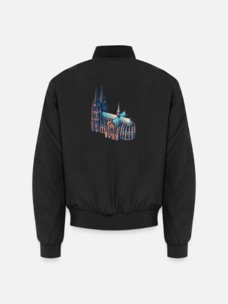 Kölner Dom Risograph - Unisex Bomberjacke - Schwarz