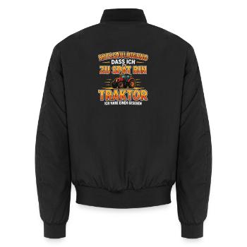  Entschuldigung Dass Ich Zu Spät Bin Traktor Ich - Unisex Bomberjacke - Schwarz - Hinten - AI Model Male 185 light (185cm)