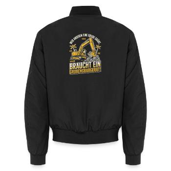 Wer Anderen Eine Grube Gräbt Grubengrabgerät Bau - Unisex Bomberjacke - Schwarz - Hinten - AI Model Male 185 light (185cm)