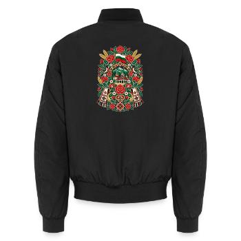Bulgarien | Rosen, Berge & Folklore - Unisex Bomberjacke - Schwarz - Hinten - AI Model Male 185 light (185cm)