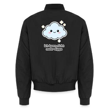 ich kann nicht mehr digga – Wolke Meme - Unisex Bomberjacke - Schwarz - Hinten - AI Model Male 185 light (185cm)