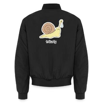 träurig – Schnecke Meme - Unisex Bomberjacke - Schwarz - Hinten - AI Model Male 185 light (185cm)