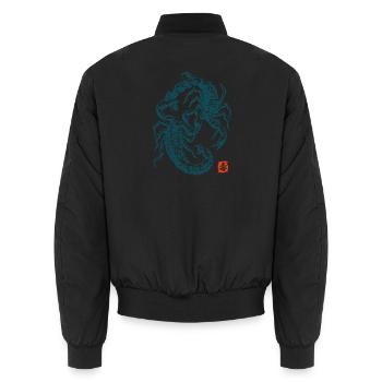 Skorpion Sternzeichen Horoskop Wüste Kanji - Unisex Bomberjacke - Schwarz - Hinten - AI Model Male 185 light (185cm)