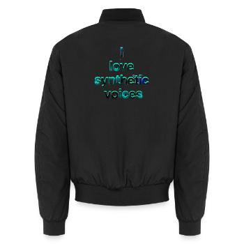 I Love Synthetic Voices Neon - Unisex Bomberjacke - Schwarz - Hinten - AI Model Male 185 light (185cm)
