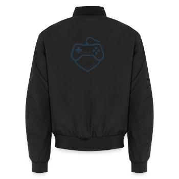 Retro Controller Silhouette – Clean Gamer-Shirt - Unisex Bomberjacke - Schwarz - Hinten - AI Model Male 185 light (185cm)