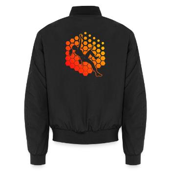 Die Bergsportlerinnen und Climbing passen zusammen - Unisex Bomberjacke - Schwarz - Hinten - AI Model Male 185 light (185cm)