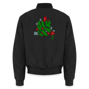 Flower - Unisex Bomberjacke - Schwarz - Hinten - AI Model Male 185 light (185cm)