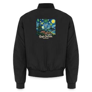  Gogh Outside Visit Brazil Starry Night Rio De - Unisex Bomberjacke - Schwarz - Hinten - AI Model Male 185 light (185cm)