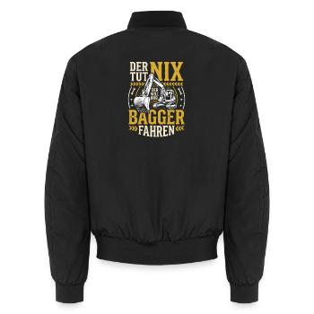 Der Tut Nix Der Will Nur Bagger Fahren Bauarbeiter - Unisex Bomberjacke - Schwarz - Hinten - AI Model Male 185 light (185cm)