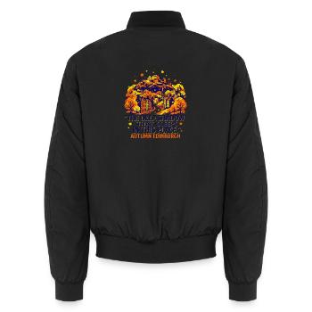 Edinburgh The Deep Shadow That Sleeps In This - Unisex Bomberjacke - Schwarz - Hinten - AI Model Male 185 light (185cm)
