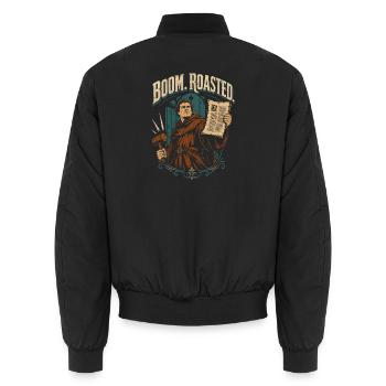 Boom Geröstet - Unisex Bomberjacke - Schwarz - Hinten - AI Model Male 185 light (185cm)