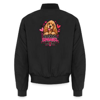 Cocker Spaniel Mamaherzen - Unisex Bomberjacke - Schwarz - Hinten - AI Model Male 185 light (185cm)