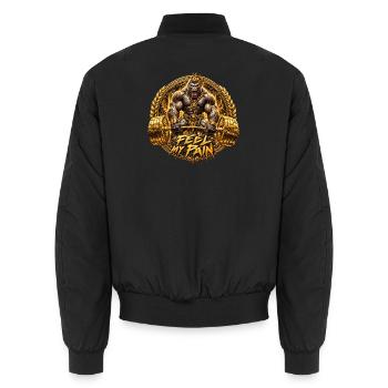 Gorilla Workout Spruch Motivation - Unisex Bomberjacke - Schwarz - Hinten - AI Model Male 185 light (185cm)