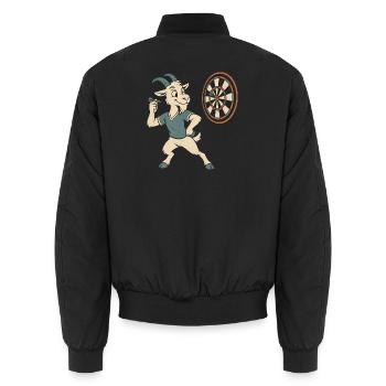 Darts Ziege Triple Zwanzig Kneipe Dartspieler - Unisex Bomberjacke - Schwarz - Hinten - AI Model Male 185 light (185cm)