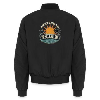 Amsterdam Crew - Unisex Bomberjacke - Schwarz - Hinten - AI Model Male 185 light (185cm)