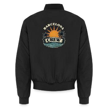 Barcelona Crew - Unisex Bomberjacke - Schwarz - Hinten - AI Model Male 185 light (185cm)