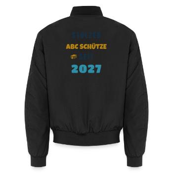 Stolzer ABC Schütze seit 2027 Einschulung - Unisex Bomberjacke - Schwarz - Hinten - AI Model Male 185 light (185cm)