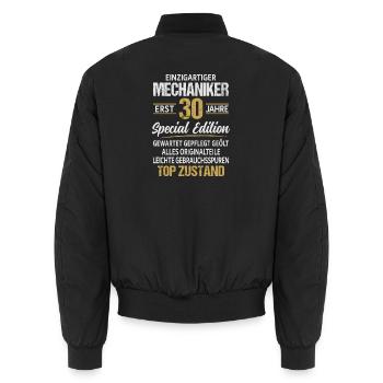 30. Geburtstag KFZ Mechaniker Automechaniker - Unisex Bomberjacke - Schwarz - Hinten - AI Model Male 185 light (185cm)