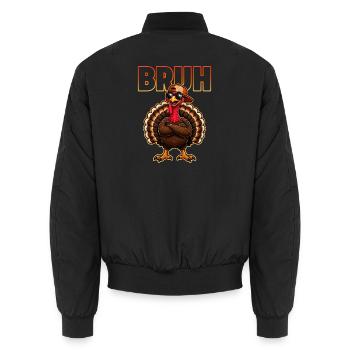 Herbst Herbst Truthahntag Thanksgiving Bruh - Unisex Bomberjacke - Schwarz - Hinten - AI Model Male 185 light (185cm)
