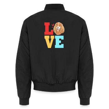 Cocker Spaniel - Unisex Bomberjacke - Schwarz - Hinten - AI Model Male 185 light (185cm)