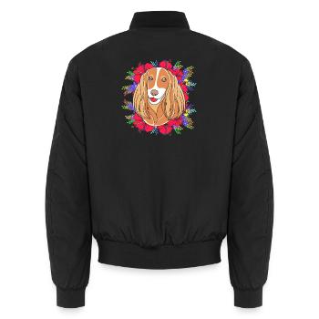 Cocker Spaniel - Unisex Bomberjacke - Schwarz - Hinten - AI Model Male 185 light (185cm)