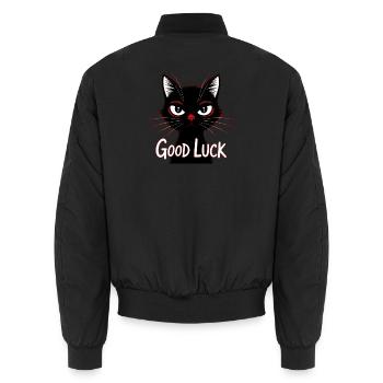 Schwarze Katze Glücksprint - Unisex Bomberjacke - Schwarz - Hinten - AI Model Male 185 light (185cm)