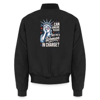  Put A Woman In Charge Statue Of Liberty Facepalm - Unisex Bomberjacke - Schwarz - Hinten - AI Model Male 185 light (185cm)