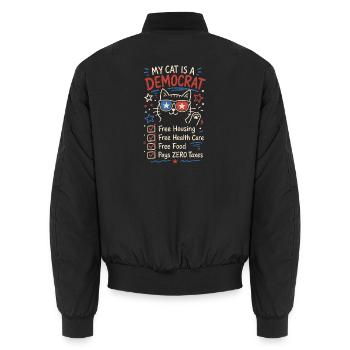  My Cat Is A Democrat Funny Political Republican - Unisex Bomberjacke - Schwarz - Hinten - AI Model Male 185 light (185cm)