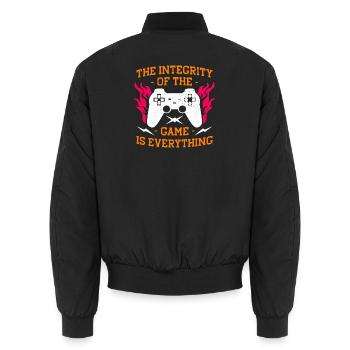 Integrität der Spielflammen - Unisex Bomberjacke - Schwarz - Hinten - AI Model Male 185 light (185cm)