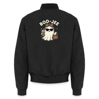 Boo-Jee-Geist Lustiges Schicker Halloween-Design - Unisex Bomberjacke - Schwarz - Hinten - AI Model Male 185 light (185cm)