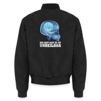 Traktor Landwirt Bauer Unheilbar Lustiger Spruch - Unisex Bomberjacke - Schwarz - Hinten - AI Model Male 185 light (185cm)