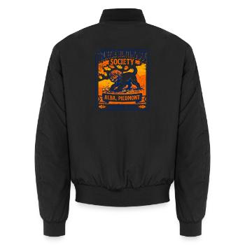 Truffle Hunting Dog Society Alba Piedmont - Unisex Bomberjacke - Schwarz - Hinten - AI Model Male 185 light (185cm)
