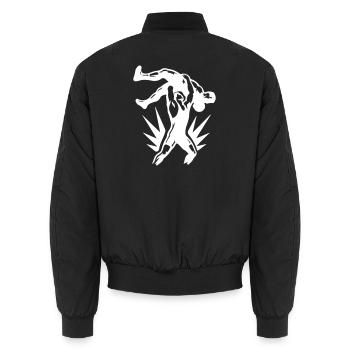Wrestling Ringer Wurf Symbol Weiß - Unisex Bomberjacke - Schwarz - Hinten - AI Model Male 185 light (185cm)