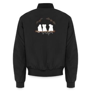 Mäuse-Geistertrio am Ast - Unisex Bomberjacke - Schwarz - Hinten - AI Model Male 185 light (185cm)