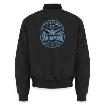 Schwimmer schwimmen Swimming-Pool Pool-fun Schwimm - Unisex Bomberjacke - Schwarz - Hinten - AI Model Male 185 light (185cm)